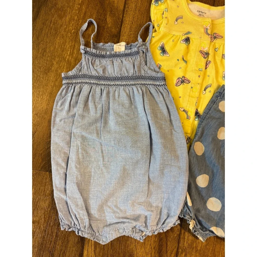 Baby Summer Rompers Girls 12 Months Clothes Outfits Lot Bundle Toddler Butterfly